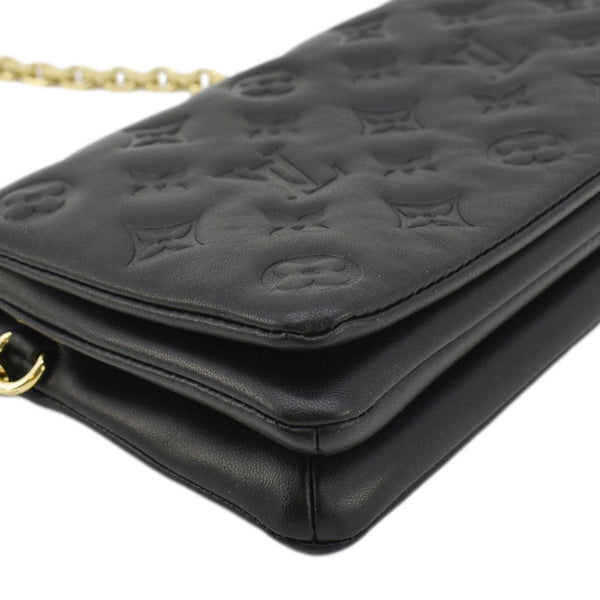 LOUIS VUITTON Coussin Monogram Embossed Pochette Crossbody Bag Black