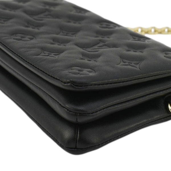 LOUIS VUITTON Coussin Monogram Embossed Pochette Crossbody Bag Black