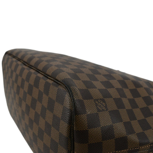 LOUIS VUITTON Neverfull MM Damier Ebene Shoulder Bag Brown