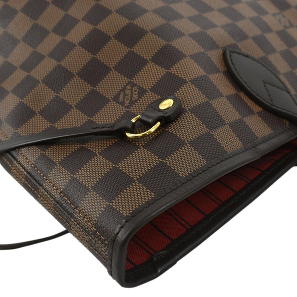 LOUIS VUITTON Neverfull MM Damier Ebene Shoulder Bag Brown