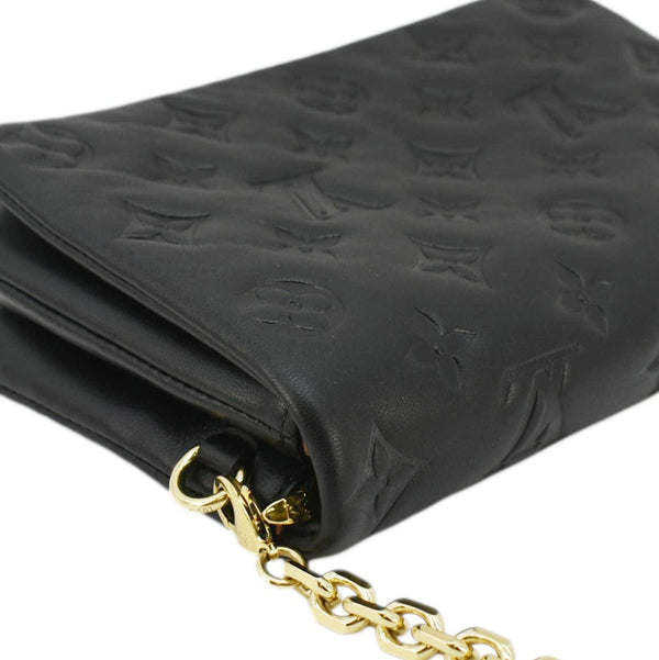 LOUIS VUITTON Coussin Monogram Embossed Pochette Crossbody Bag Black
