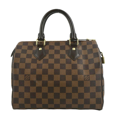 LOUIS VUITTON Speedy 25 Damier Ebene Satchel Bag Brown