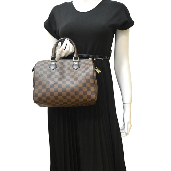 LOUIS VUITTON Speedy 25 Damier Ebene Satchel Bag Brown