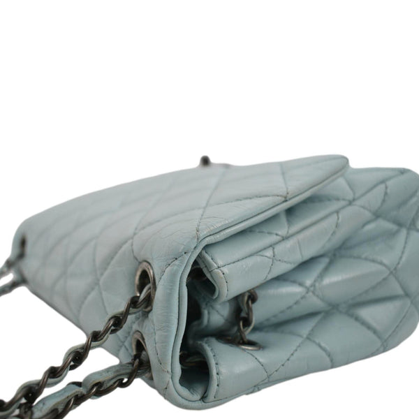 CHANEL Classic Flap Quilted Leather Shoulder Bag Light Blue