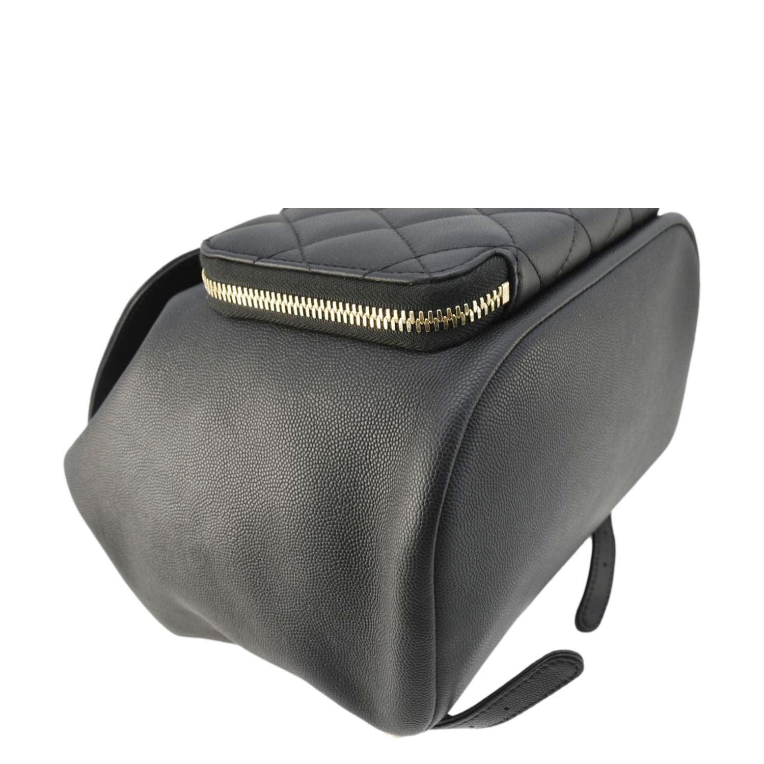 chanel black caviar leather backpack CHANEL Business Affinity Caviar Quilted Backpack Black