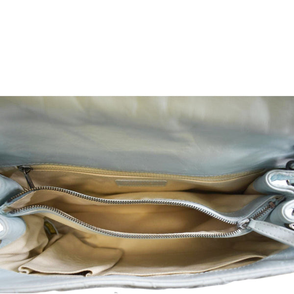 CHANEL Classic Flap Quilted Leather Shoulder Bag Light Blue