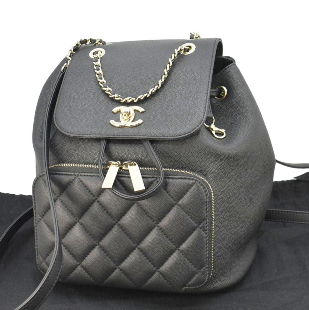 chanel leather black backpack 1996-1997 Duma Quilted Lambskin Bag The Lady Bag Chanel Caviar Leather CC Backpack