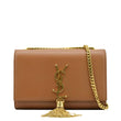  YVES SAINT LAURENT Chain Clutch Crossbody Bag Tan  front look