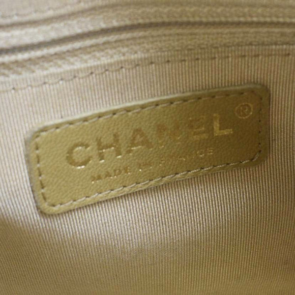 CHANEL Vintage Half Moon Quilted Caviar Leather Hobo Bag Dark Beige