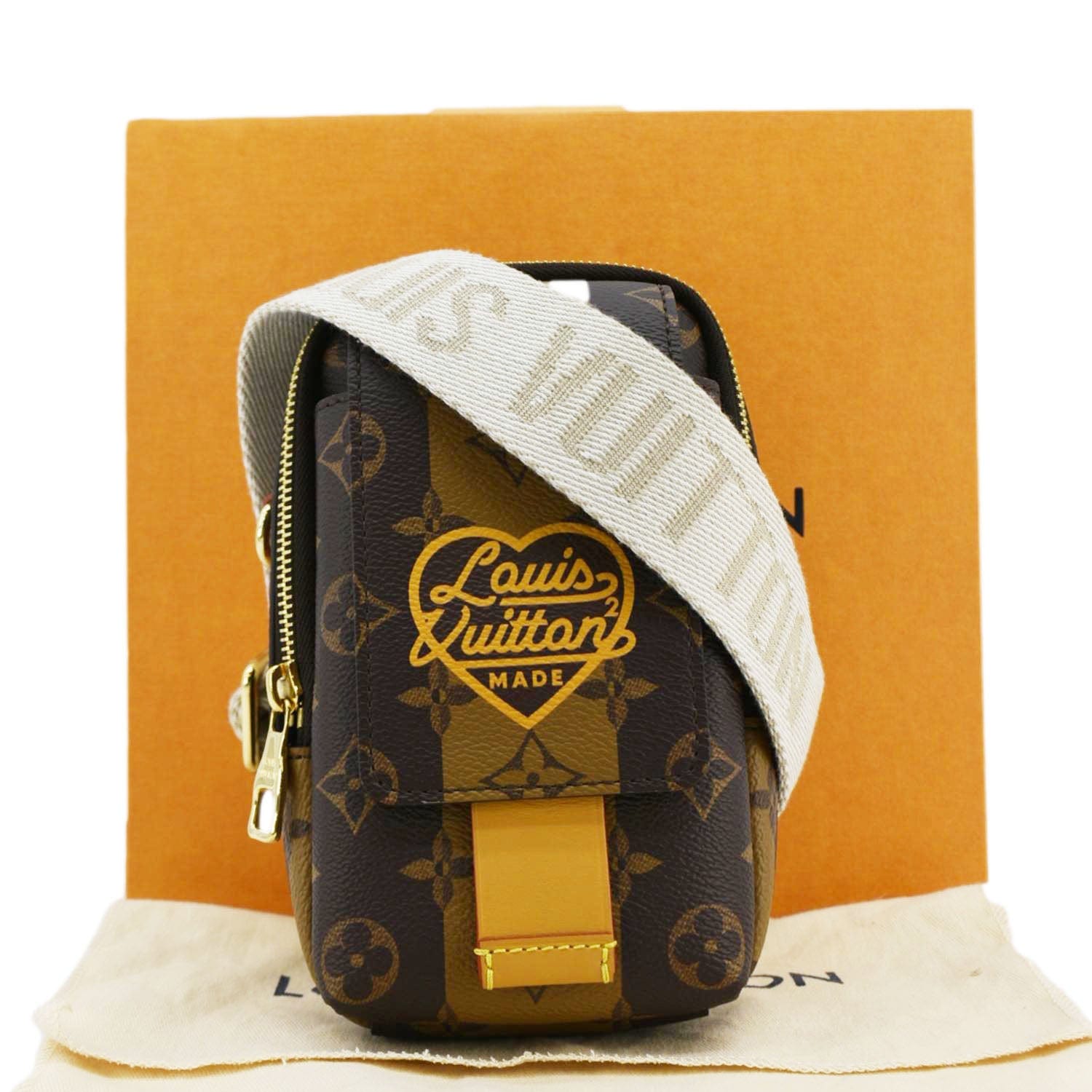 LOUIS VUITTON x Nigo Double Flap Reverse Monogram Canvas Phone Pouch B