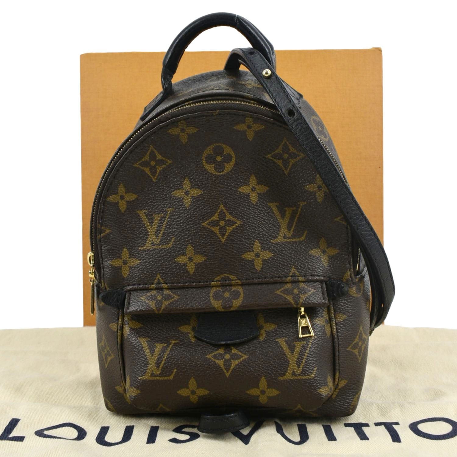 LOUIS VUITTON Palm Springs Mini Monogram Canvas Backpack Brown LOUIS VUITTON Palm Springs Mini Monogram Canvas Backpack Brown
