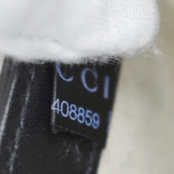 GUCCI GG Embossed Leather Messenger Bag Black 625782