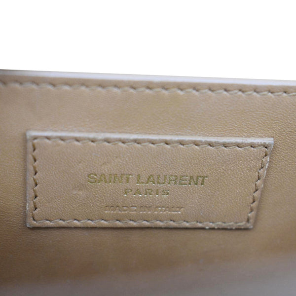 YVES SAINT LAURENT Kate Leather Chain Clutch Crossbody Bag Tan