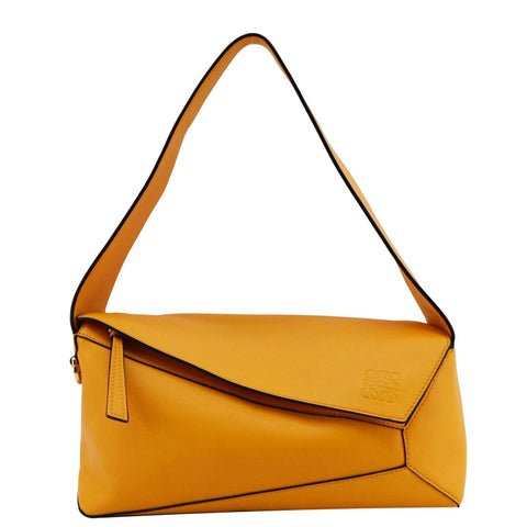 LOEWE Puzzle Leather Shoulder Bag Yellow