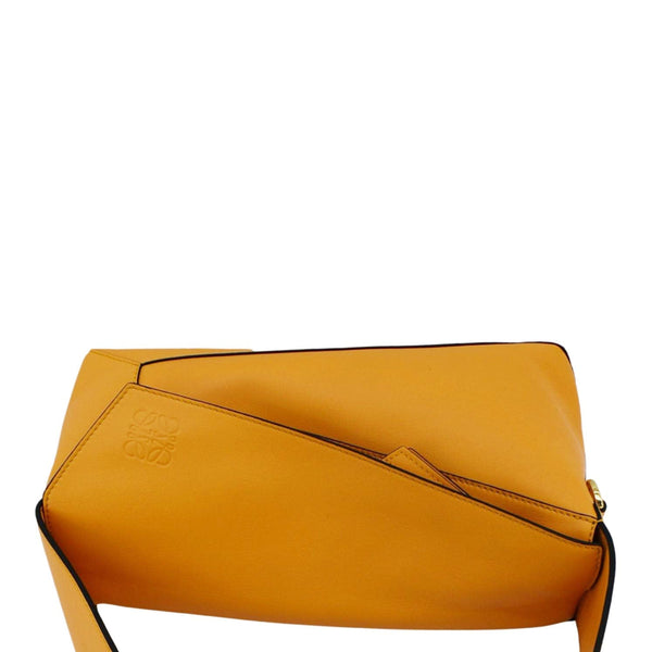 LOEWE Puzzle Leather Yellow Shoulder Bag  back side