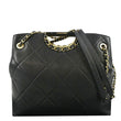 CHANEL Large A Real Catch Quilted Leather Shopping Tote Bag Black