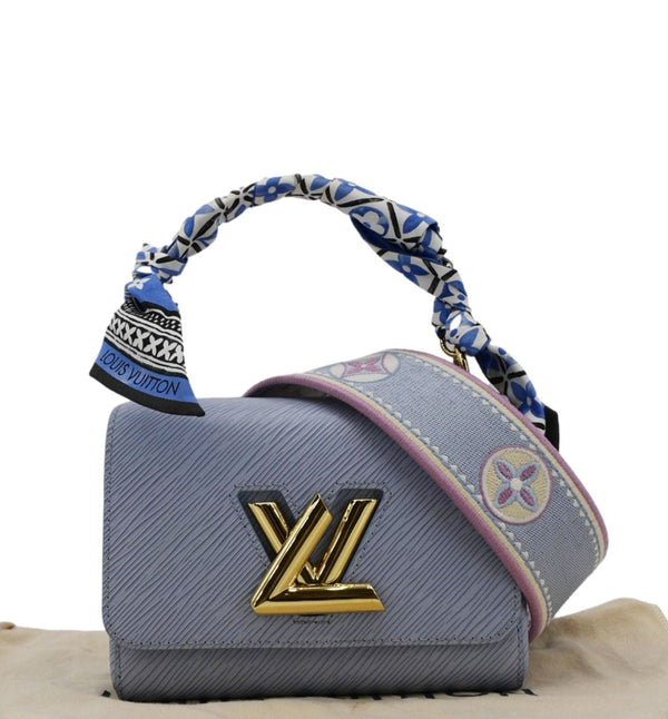 LOUIS VUITTON Twist PM Epi Leather Crossbody Bag Light Blue