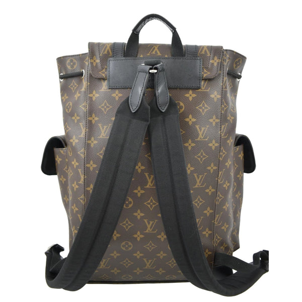 LOUIS VUITTON Christopher Monogram Macassar Canvas Backpack Bag Brown