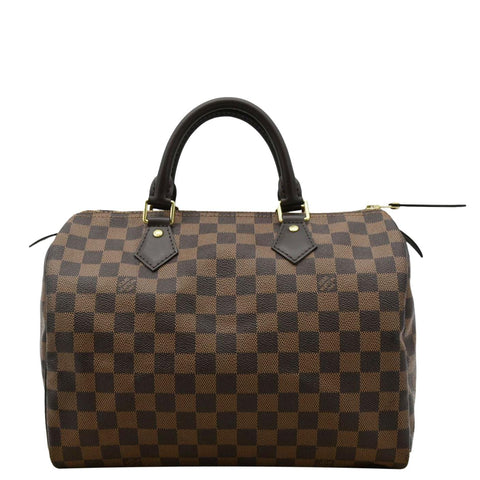 LOUIS VUITTON Speedy 30 Damier Ebene Satchel Bag Brown