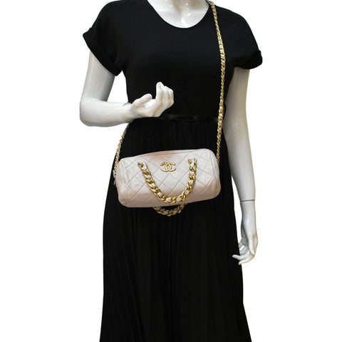  CHANEL mall Quilted Leather Crossbody Bag Light Pink dummy look