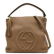 GUCCI Soho Large Pebbled Leather Hobo Shoulder Bag Tan 536194