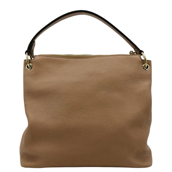 GUCCI Soho Large Pebbled Leather Hobo Shoulder Bag Tan 536194