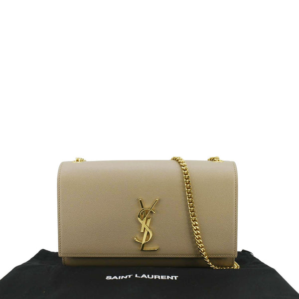 YVES SAINT LAURENT Kate  Leather Chain Crossbody Bag Cream