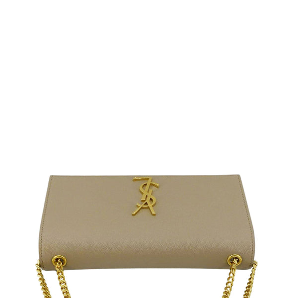 YVES SAINT LAURENT Kate  Leather Chain Crossbody Bag Cream