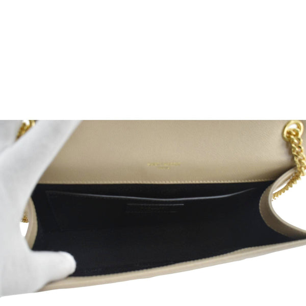 YVES SAINT LAURENT Kate  Leather Chain Crossbody Bag Cream