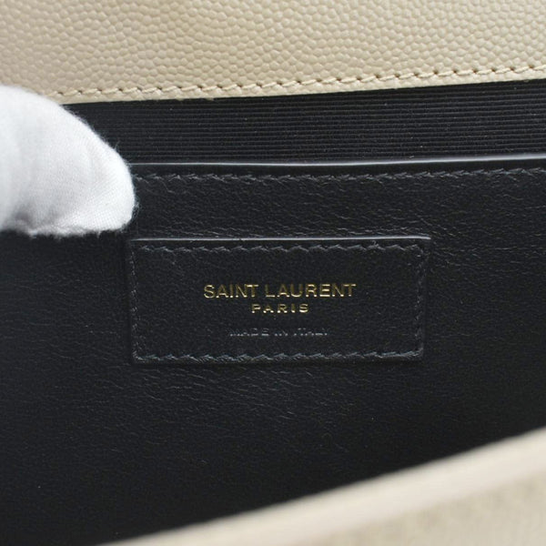 YVES SAINT LAURENT Kate  Leather Chain Crossbody Bag Cream