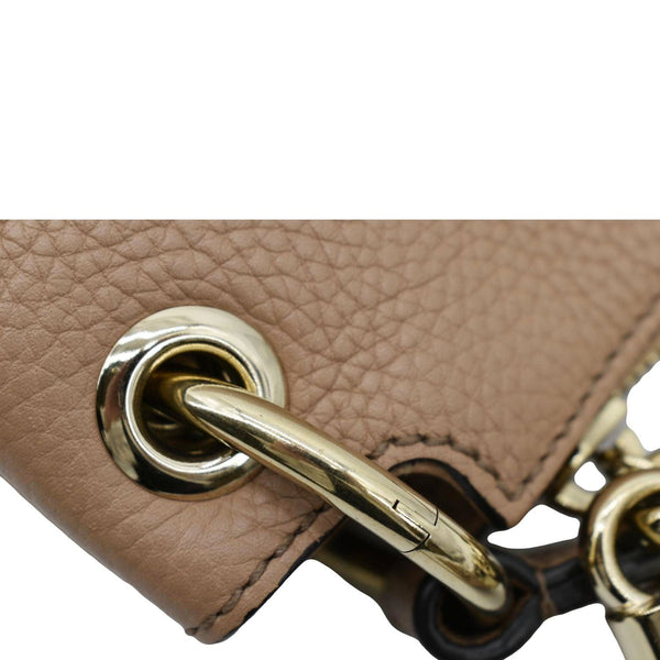 GUCCI Soho Large Pebbled Leather Hobo Shoulder Bag Tan 536194