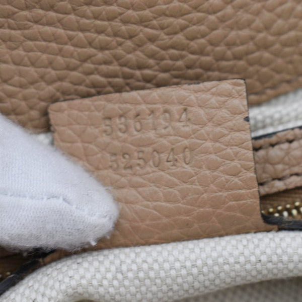 GUCCI Soho Large Pebbled Leather Hobo Shoulder Bag Tan 536194