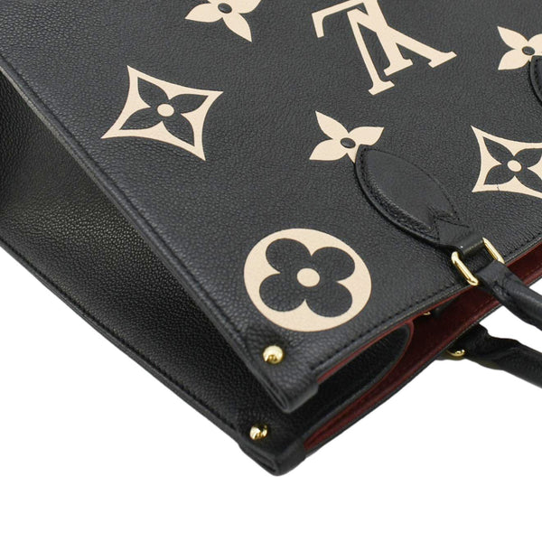 LOUIS VUITTON Onthego MM Monogram Empreinte Leather Tote Bag Bicolor