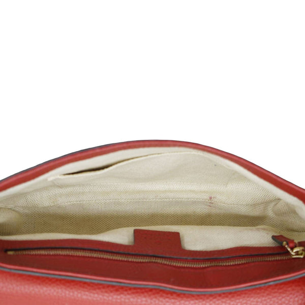 GUCCI Soho GG Flap Leather Chain Crossbody Bag Red 536224