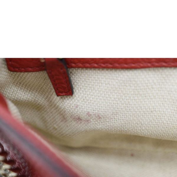 GUCCI Soho GG Flap Leather Chain Crossbody Bag Red 536224