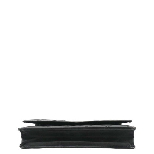 CHANEL Cambon Ligne  Wallet On Chain Quilted Leather Clutch Crossbody Bag Black