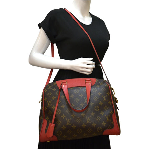 LOUIS VUITTON Retiro NM Monogram Canvas 2Way Shoulder Bag Red