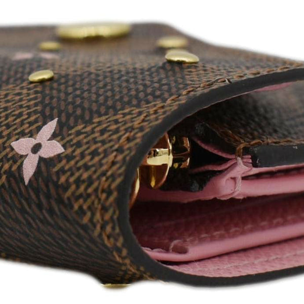 LOUIS VUITTON Studded Victorine Damier Ebene Wallet Brown