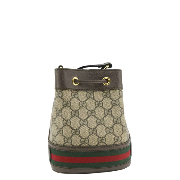 GUCCI Ophidia Mini GG Supreme Crossbody Bucket Bag Beige 550620