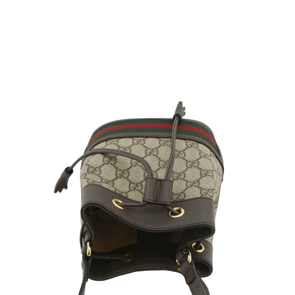 GUCCI Ophidia Mini GG Supreme Crossbody Bucket Bag Beige 550620