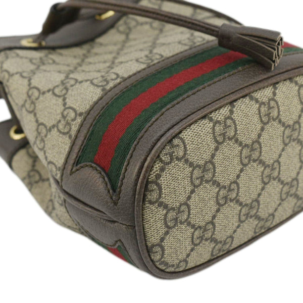 GUCCI Ophidia Mini GG Supreme Crossbody Bucket Bag Beige 550620