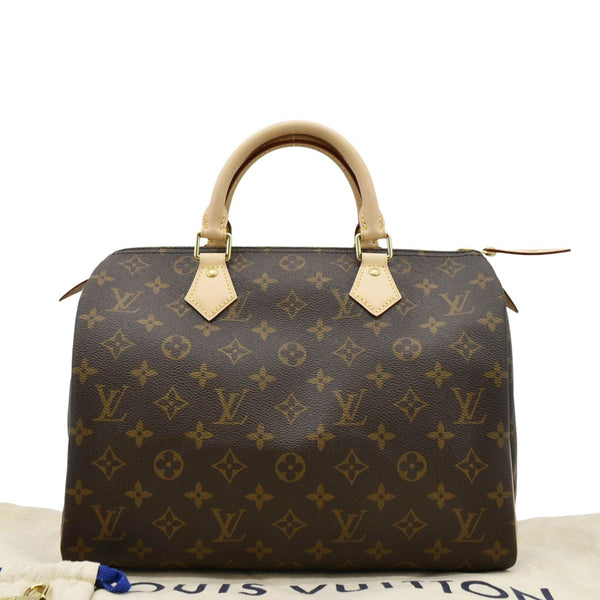 LOUIS VUITTON Speedy 30 Satchel Bag Brown front side