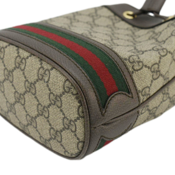 GUCCI Ophidia Mini GG Supreme Crossbody Bucket Bag Beige 550620