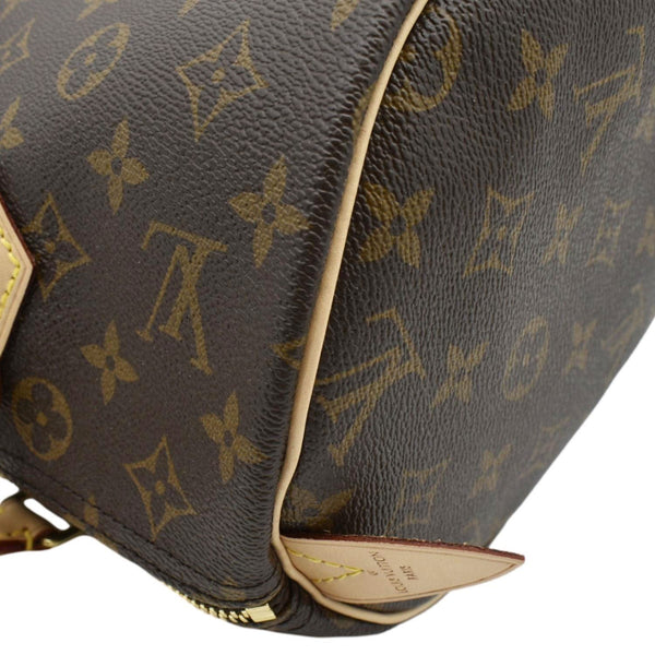 LOUIS VUITTON Speedy 30 Monogram Canvas Satchel Bag Brown