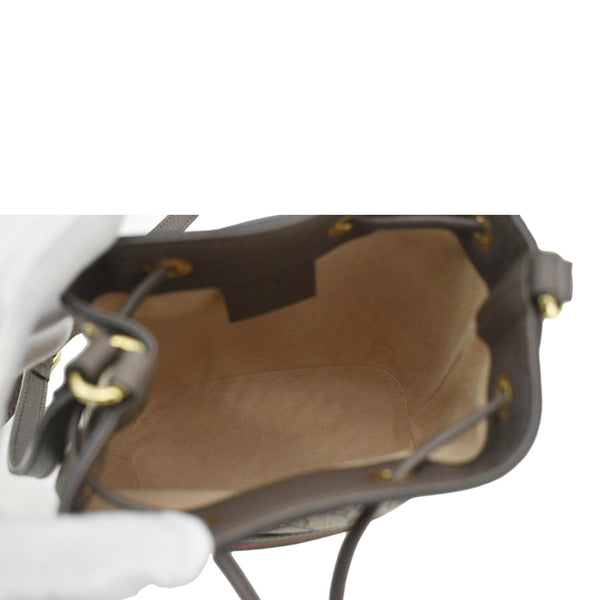 GUCCI Ophidia Mini GG Supreme Crossbody Bucket Bag Beige 550620