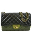 CHANEL Classic Jumbo Double Flap Quilted Leather Shoulder Bag Black