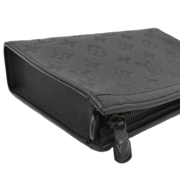 LOUIS VUITTON Gaston Wearable Wallet Monogram Shadow Leather Crossbody Bag Black