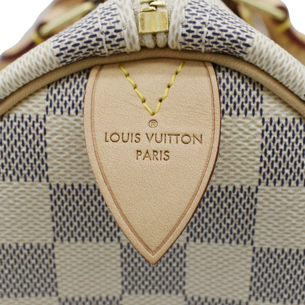 LOUIS VUITTON Speedy 30 Damier Azur Satchel Bag White