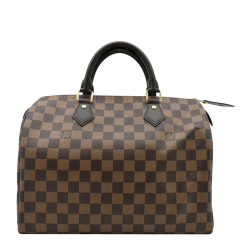 LOUIS VUITTON Speedy 30 Damier Ebene Satchel Bag Brown