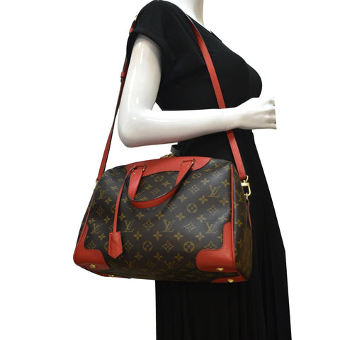 LOUIS VUITTON Retiro NM Monogram Canvas 2Way Shoulder Bag Red
